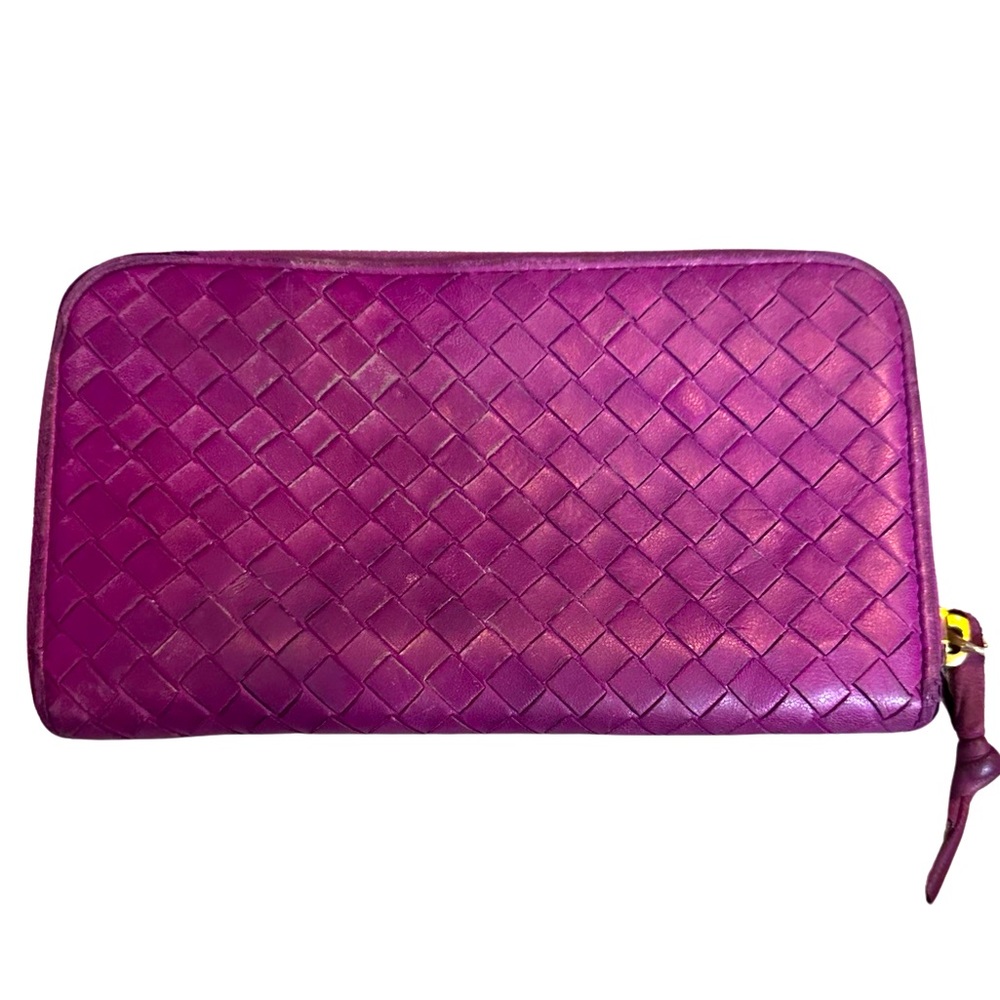 BOTTEGA VENETA Zip Long  Wallet Fusia 7x4